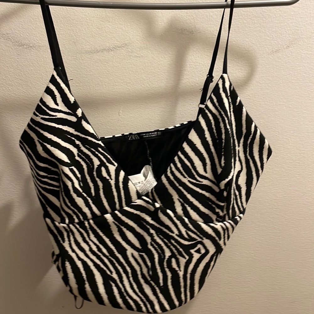 Zebra print sexy crop top
